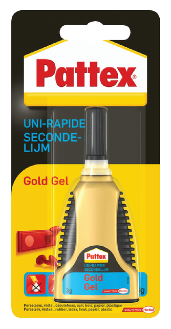Pattex Gold Secondelijm Gel 3 g – Krachtige precisielijm