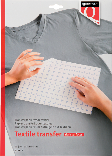 Quantore Inkjet transferpapier voor donkere kleding A4 6 Vel.
