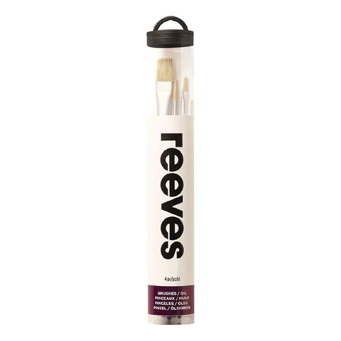 Reeves Olieverfpenselenset Korte steel 4 Stuks