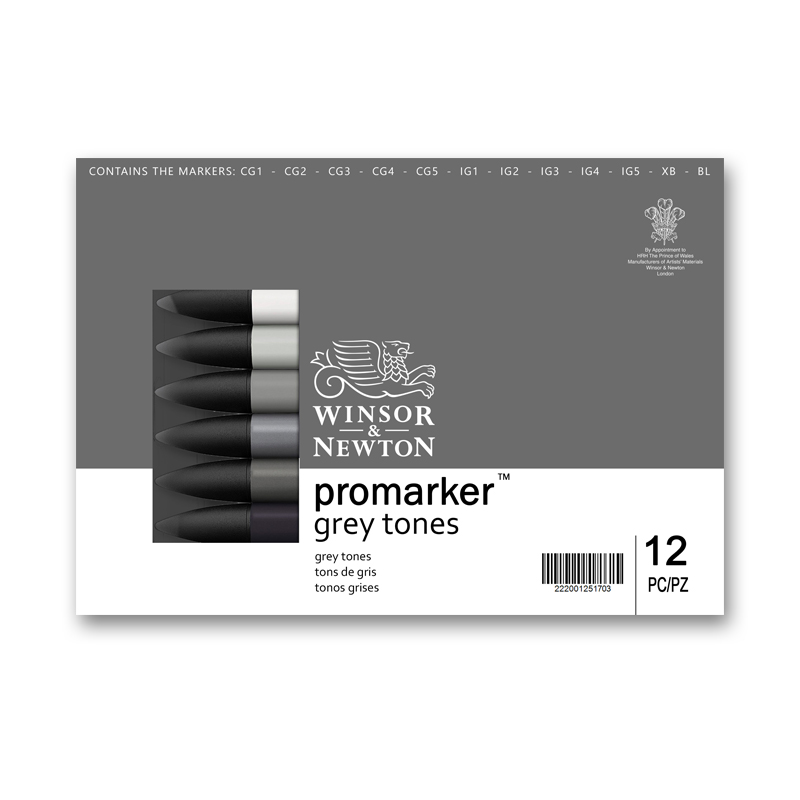 Winsor & Newton Promakers Grey Tones 12st