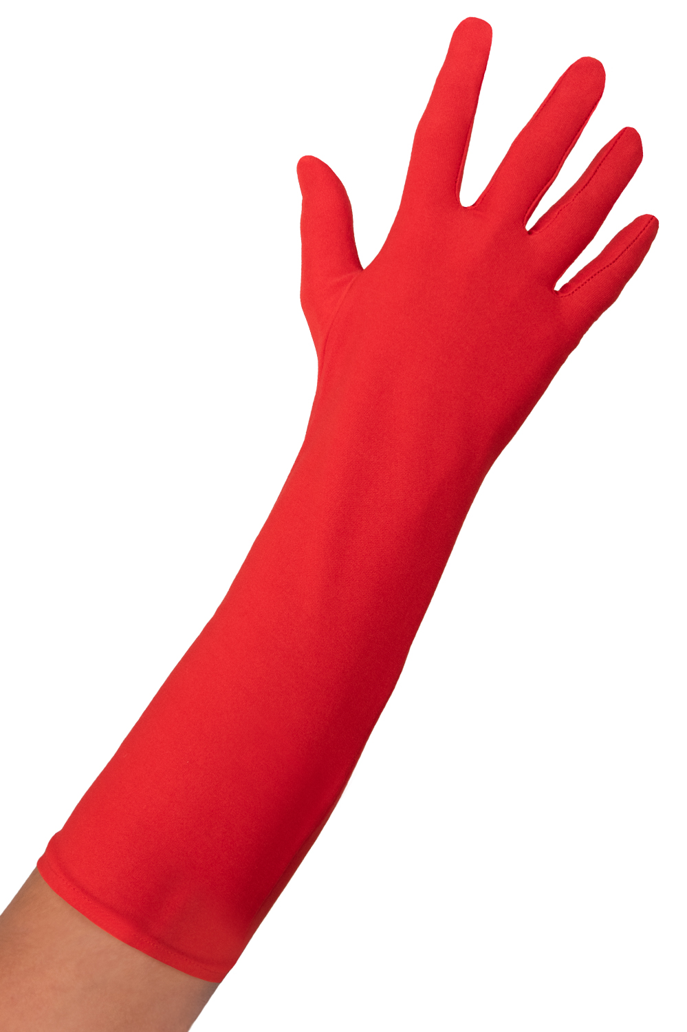 Handschoenen nylon lang rood acc5