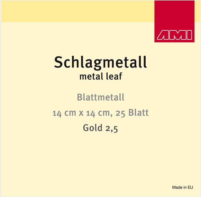 Schlagmetall 14x14cm, 25 Bl. Gold 2,5