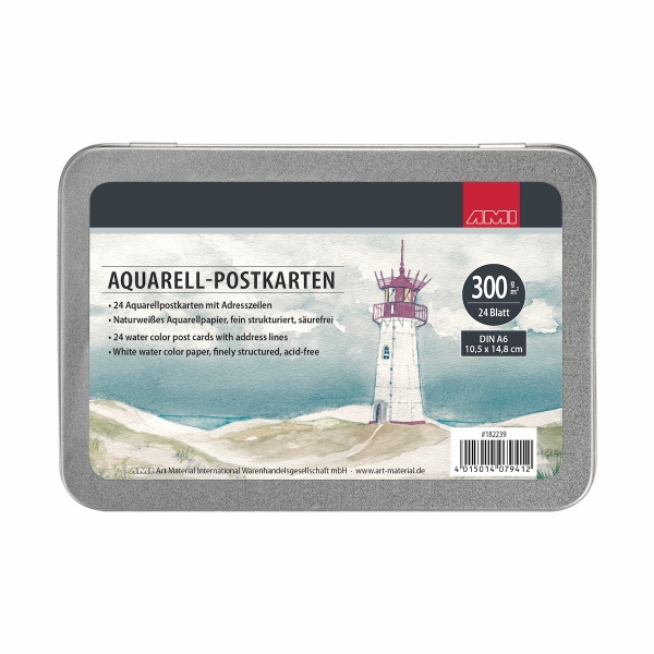 Aquarel Postkaarten 300g, A6,24 St.