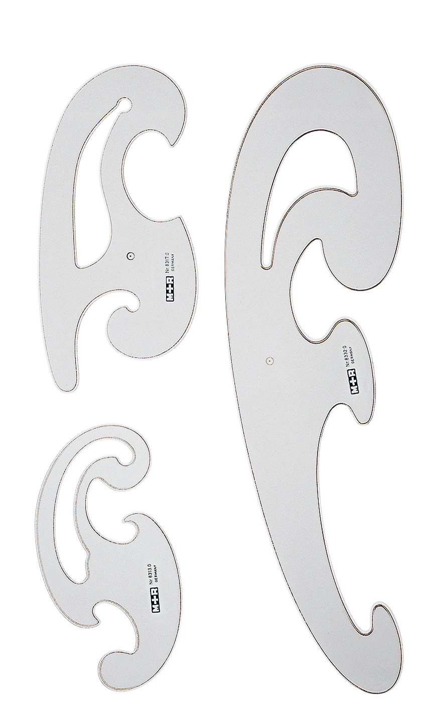  Aristo Burmesterset 3- delig – set Koh-I-Noor semi-transparant 13cm. 17cm. 32cm.