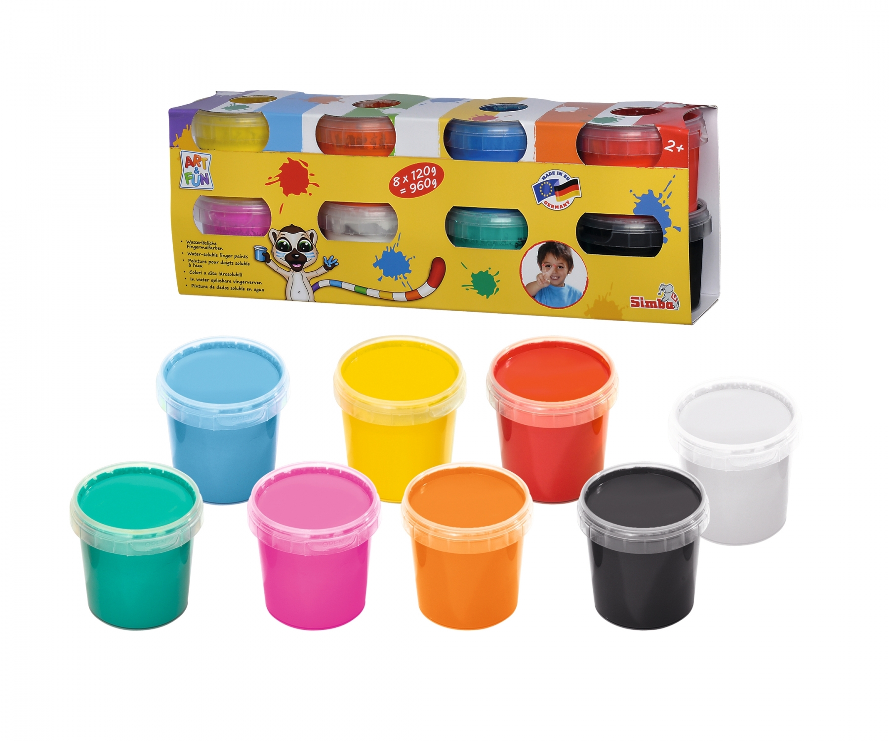 Simba Kinder Vingerverf Set 8 Kleuren 