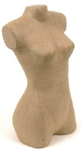 Papier-maché Model Vrouw Buste 33 cm