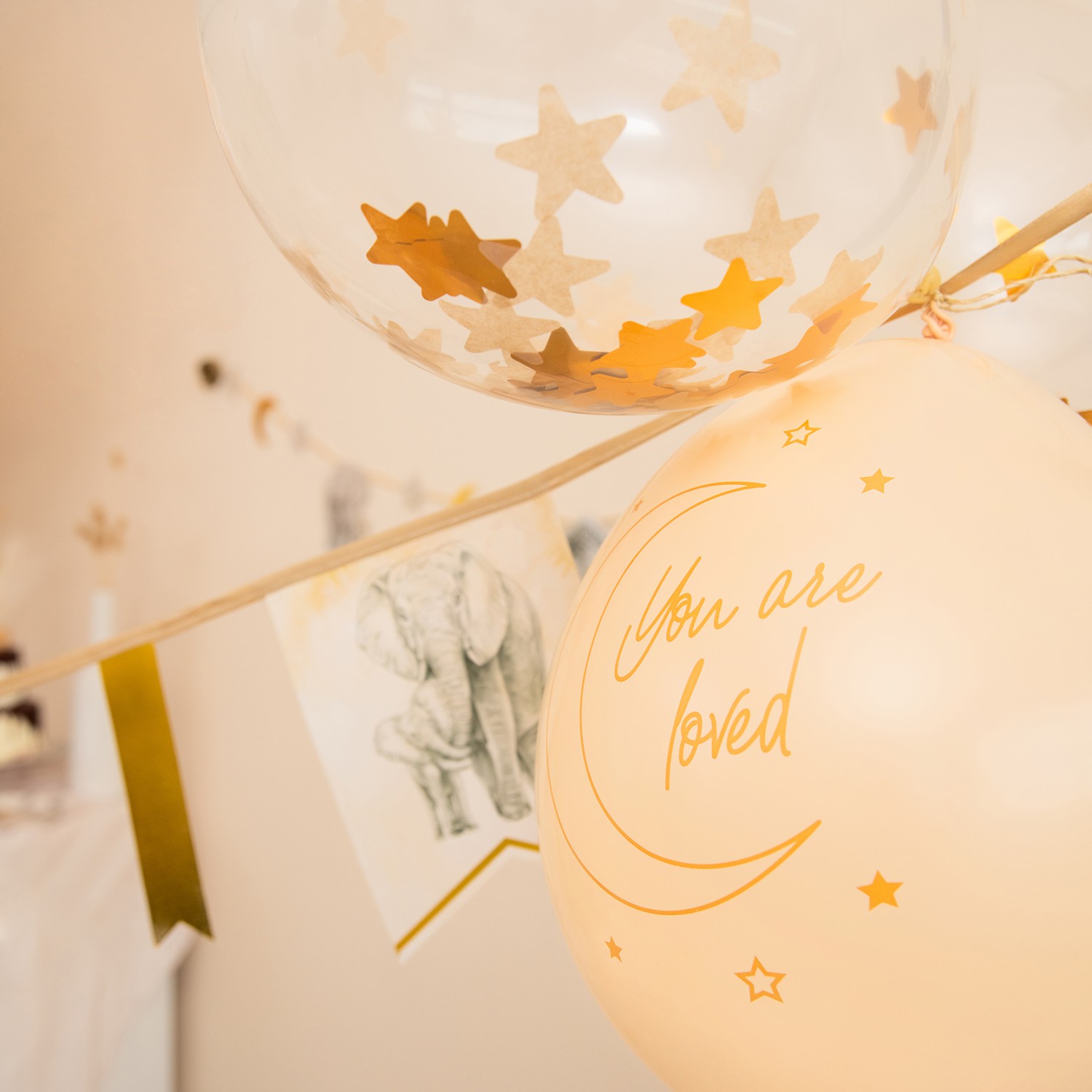 Ballonnen Baby Safari Nude ’You are loved’ (Ø30cm, 6st) - Afbeelding 2