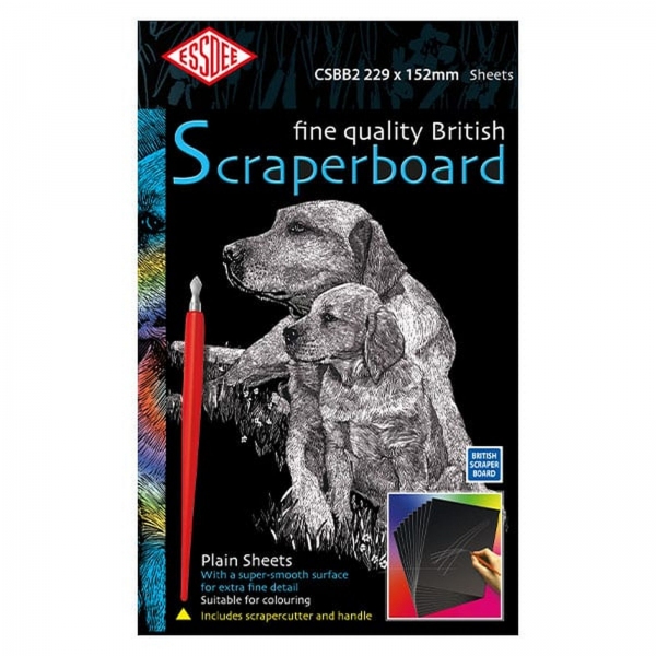 Zwart Scraperboard 229x152mm (5 vel)