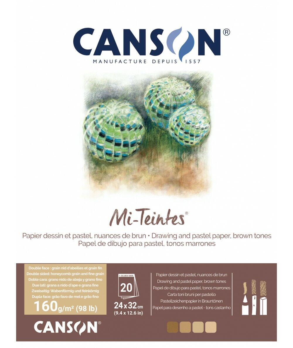 Canson Mi-teintes 4 Kleurenblok Huidstinten 24x32cm 160gr. 20 vellen