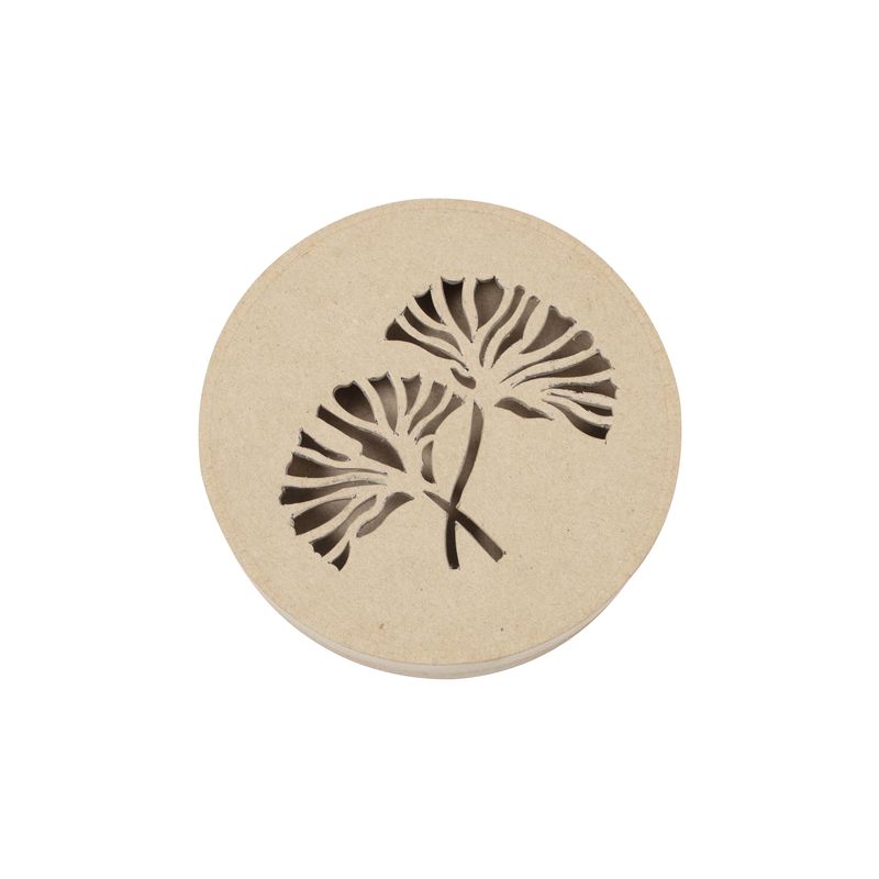 Papiermaché Decopatch Doosje Rond Passepartout Bladeren 15x3cm - Afbeelding 1