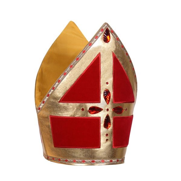 TV Sinterklaas 'Stefan' luxe kokermijter fluweel acc5