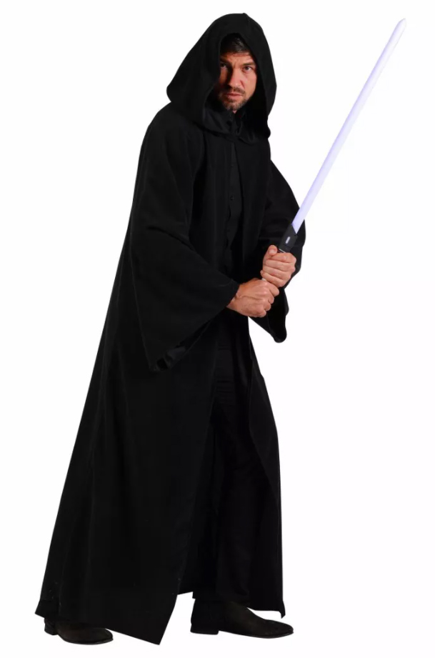 Cape met capuchon "Fantasy", Zwart, 154 cm lang