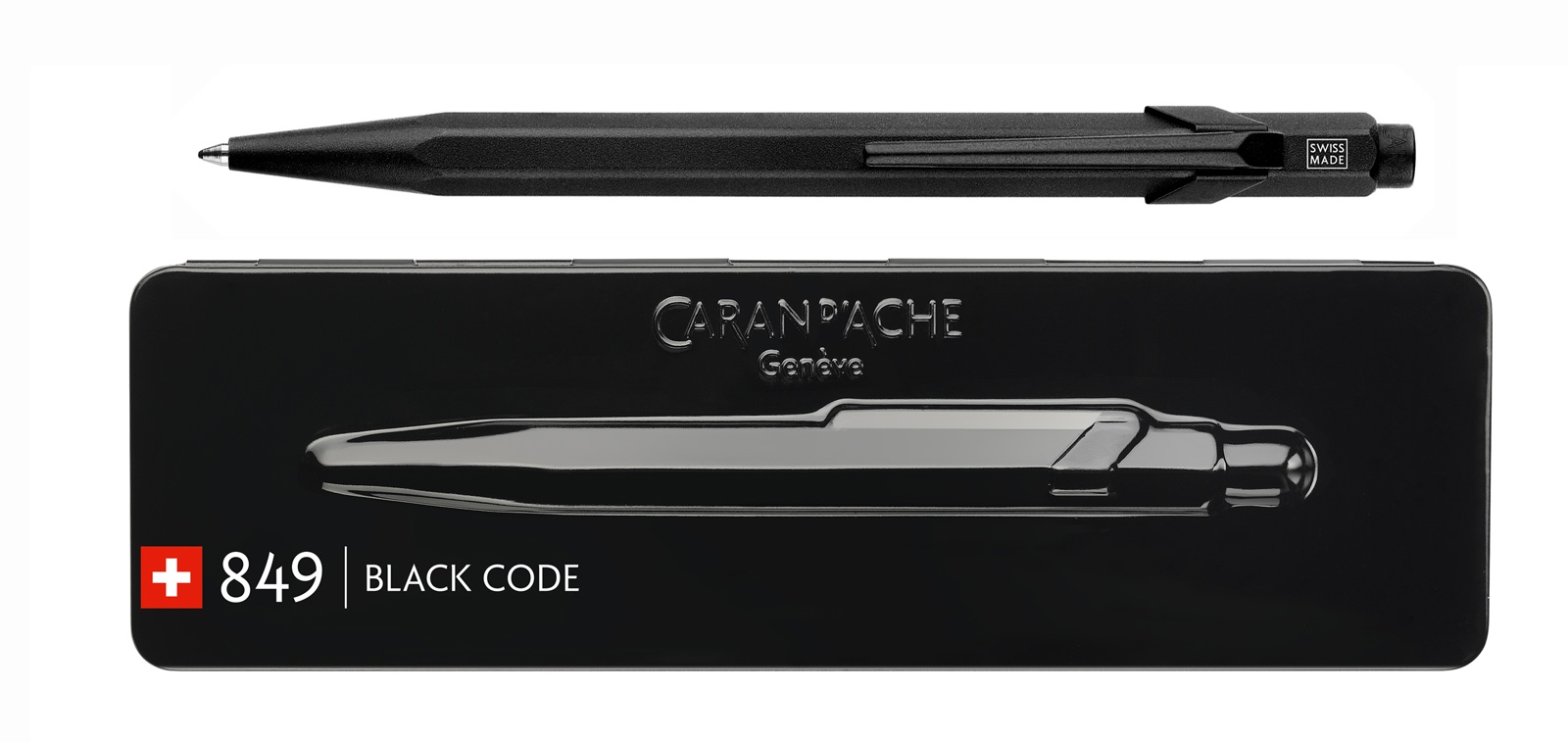 Caran d'Ache 849 Black Code Zwarte Balpen Met Etui