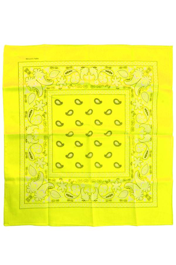 Boerenzakdoek Bandana Fluor geel