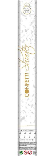 Confetti Shooter Bruiloft Wit 40cm 