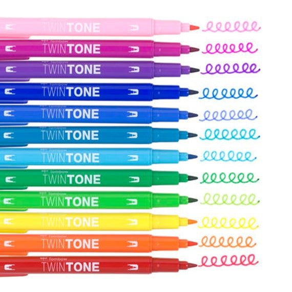 Tombow Dual-tip markers TwinTone, 12 pcs.-set Rainbow  - Afbeelding 2