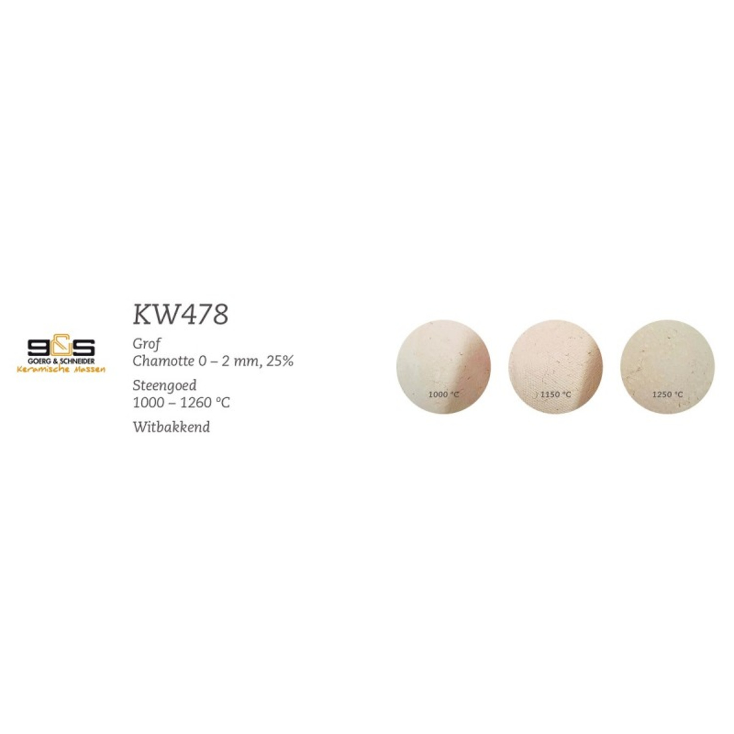 Ve-Ka 478 Chamotte Klei 10kg 0-2.0 mm Wit - Afbeelding 2