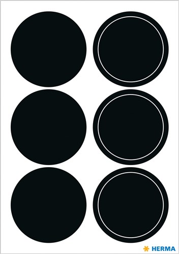 Etiketten krijtbord rond 2x6 stks. 3,3cm Doorsnee