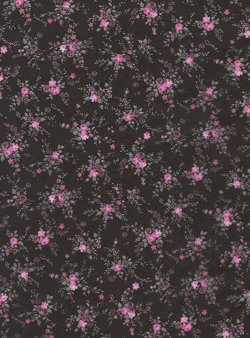 Zwart met roze bloemetje