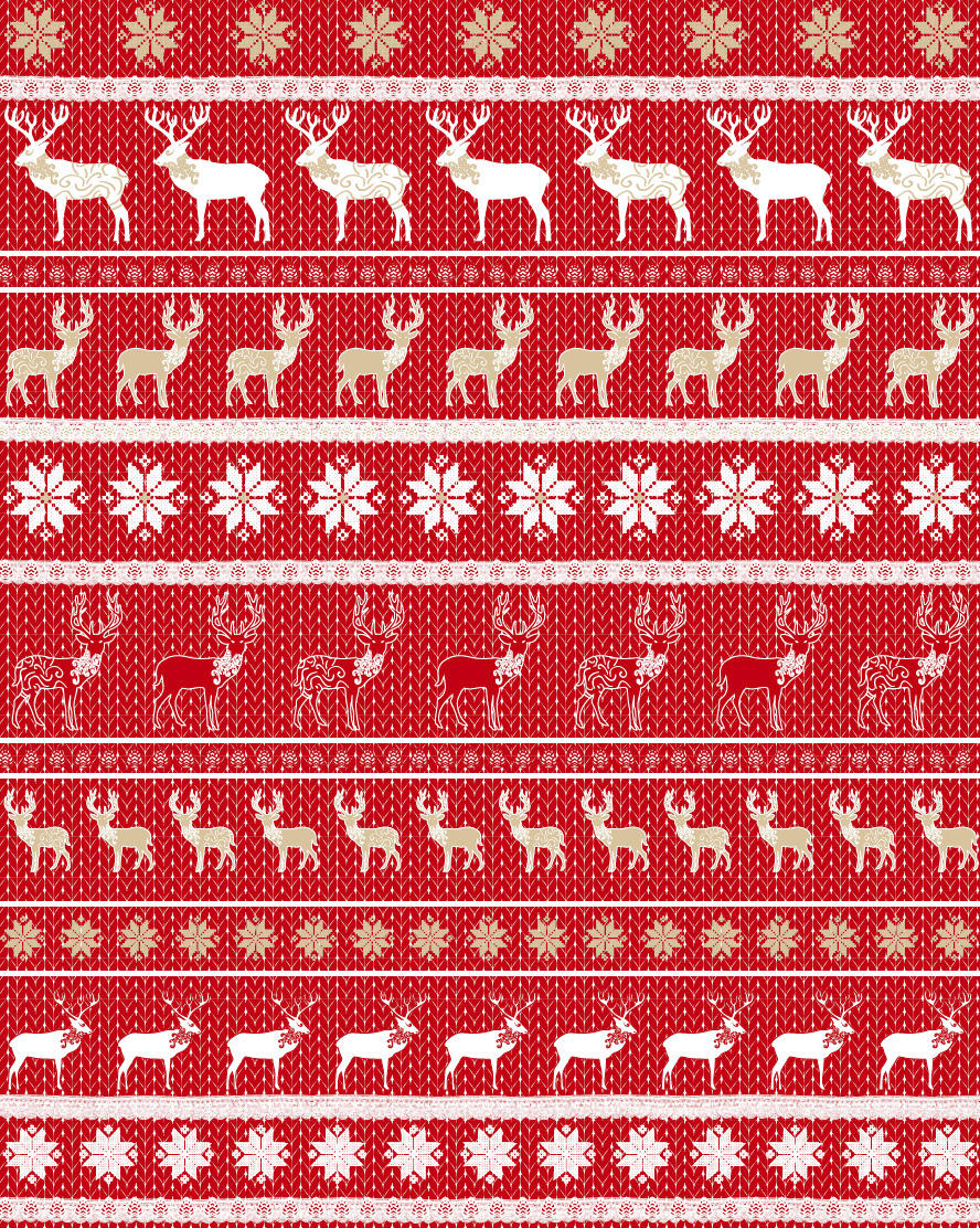 Noors kerstmotief met rendier