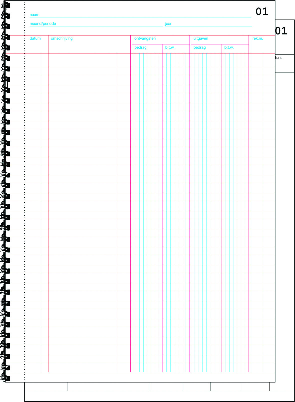 Doorschrijfkasboek Sigel Expres met BTW kolom A4 2x50 blad