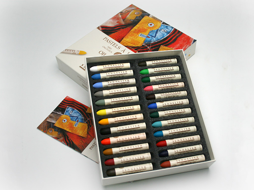 Sennelier Kartonnen doos oliepastels 24 "Universele" pastels