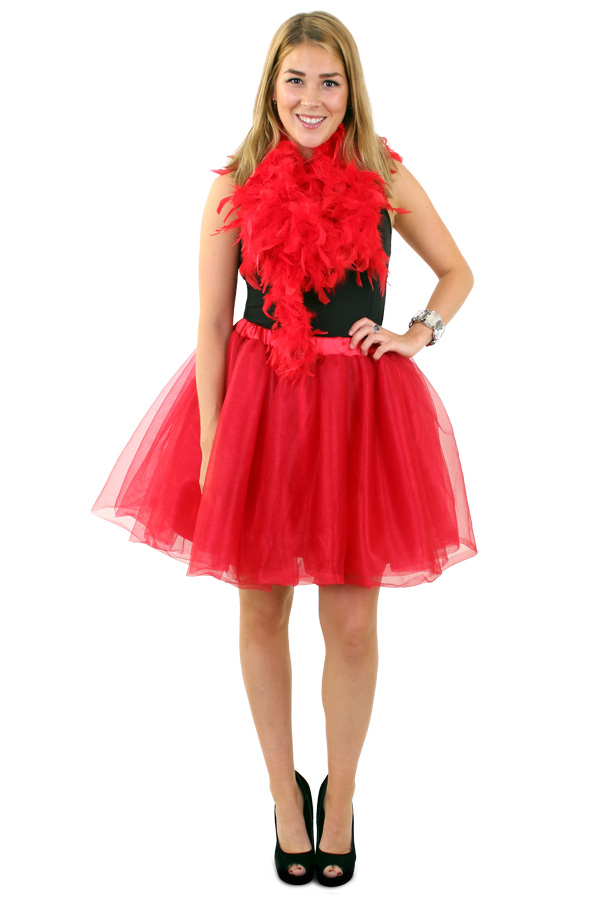 Tule rok deluxe TUTU rood one size 