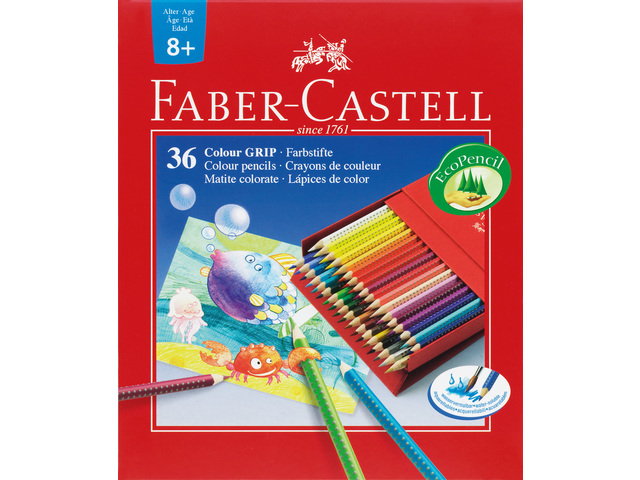 Kleurpotlood Faber-Castell GRIP studiobox a 36 stuks