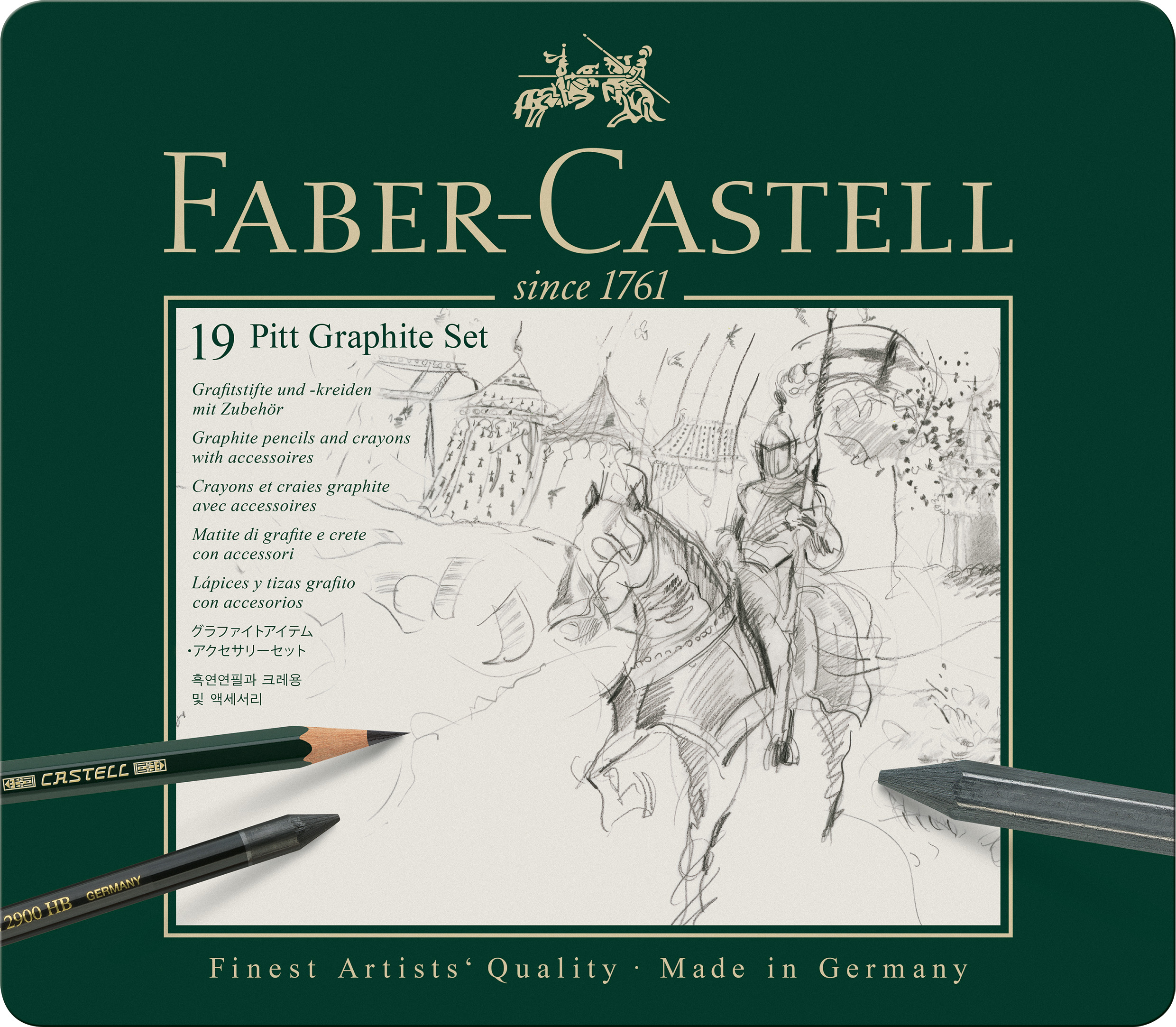 Grafietset Faber-Castell Pitt 19-delig