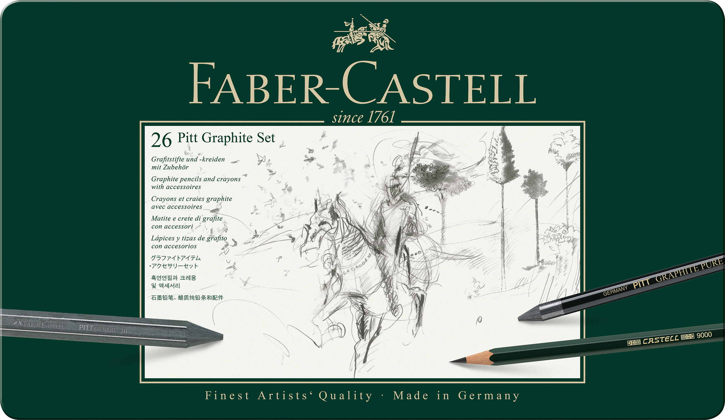 Grafietset Faber-Castell Pitt 26-delig - Afbeelding 1