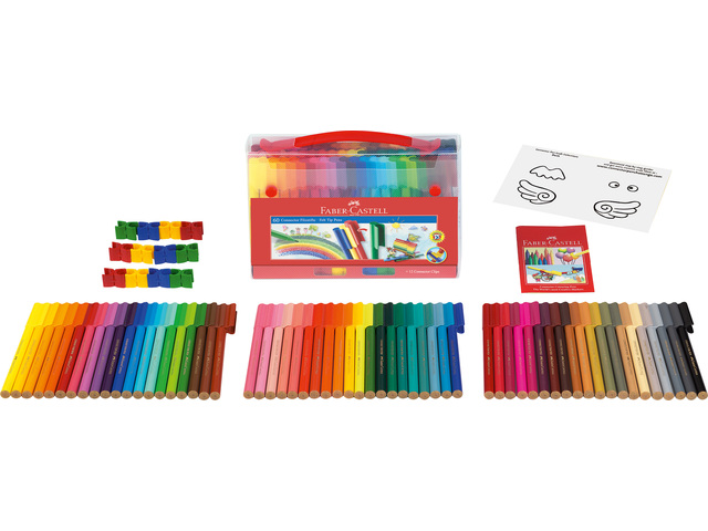 Viltstiften Faber-Castell Connector koffer 60 stuks - Afbeelding 2