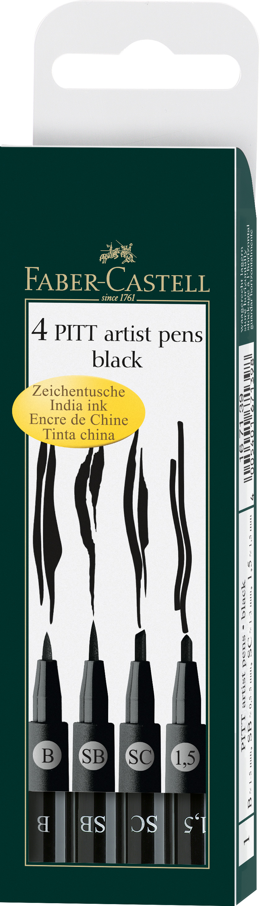 Tekenstift Faber-Castell Pitt Artist Pen 4 stuks