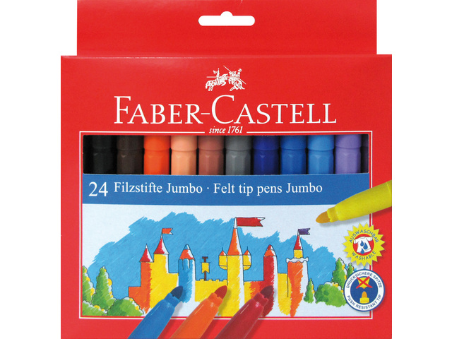 Viltstiften Faber Castell Jumbo 24 stuks karton etui