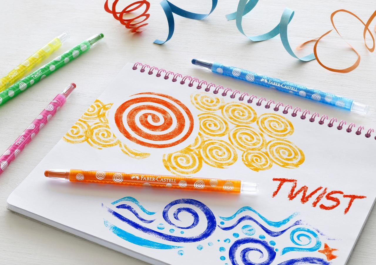 Waskrijt Faber-Castell draaibaar 12 stuks - Afbeelding 2