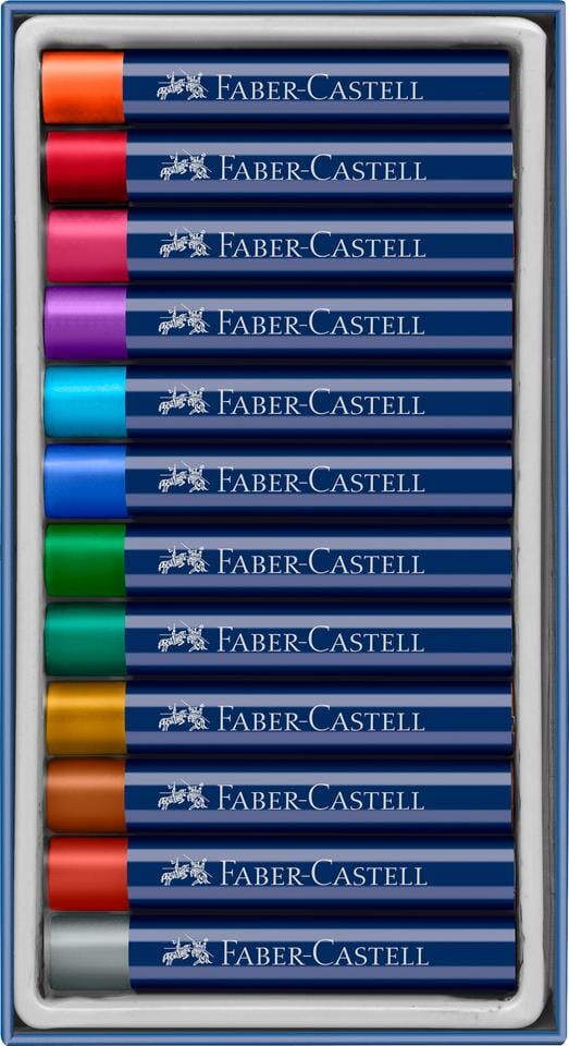 Oliepastelkrijt Faber-Castell Metallic 12 stuks assorti     kleuren - Afbeelding 2