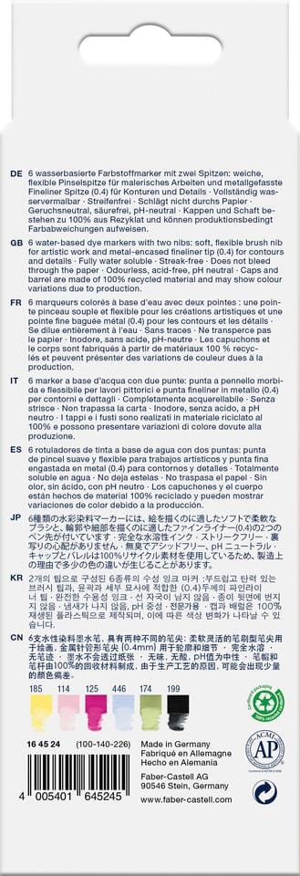 Duo aquarelmarker Faber-Castell Goldfaber etui 6 stuks      Lettering - Afbeelding 3