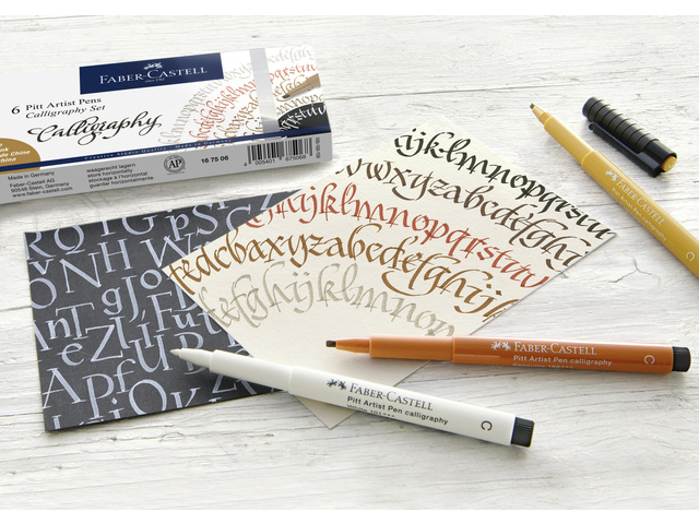 Tekenstift Faber-Castell Pitt Artist Pen kalligrafieset 8x - Afbeelding 2