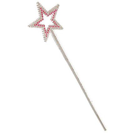 Feeënstaf ster zilver (34cm)