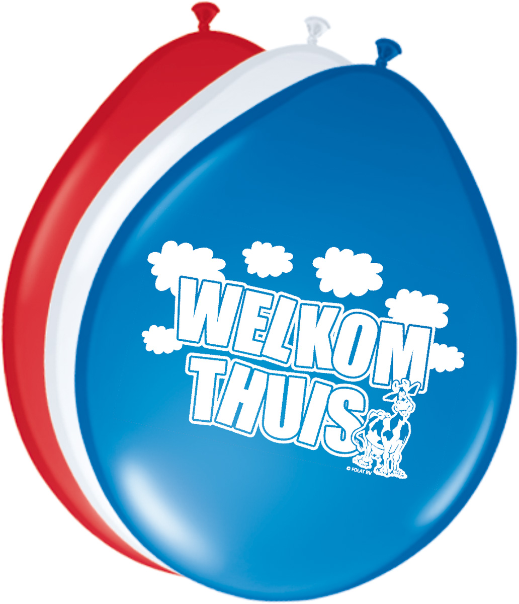 Folatex ballonnen Welkom Thuis 8st. (&Oslash;30cm)