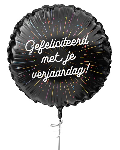  FOLIEBALLON HELIUM 45CM Gefeliciteerd Met Je Verjaardag