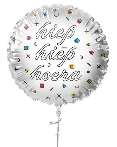  FOLIEBALLON HELIUM 45CM HIEP HIEP HOERA