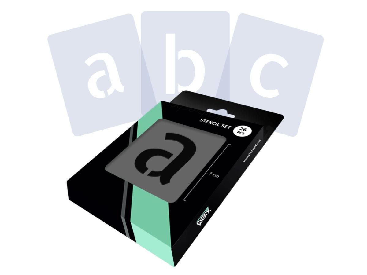 Alfabet Sjabloon Set 7cm 26st. - Kleine Letters