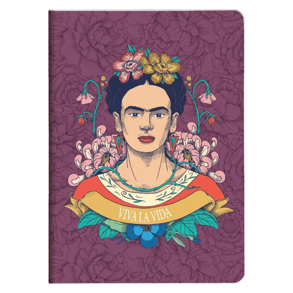 Frida Kahlo, genaaid notitieboek A5 14,8x21 cm, 64 gelijnde pagina's - Afbeelding 2