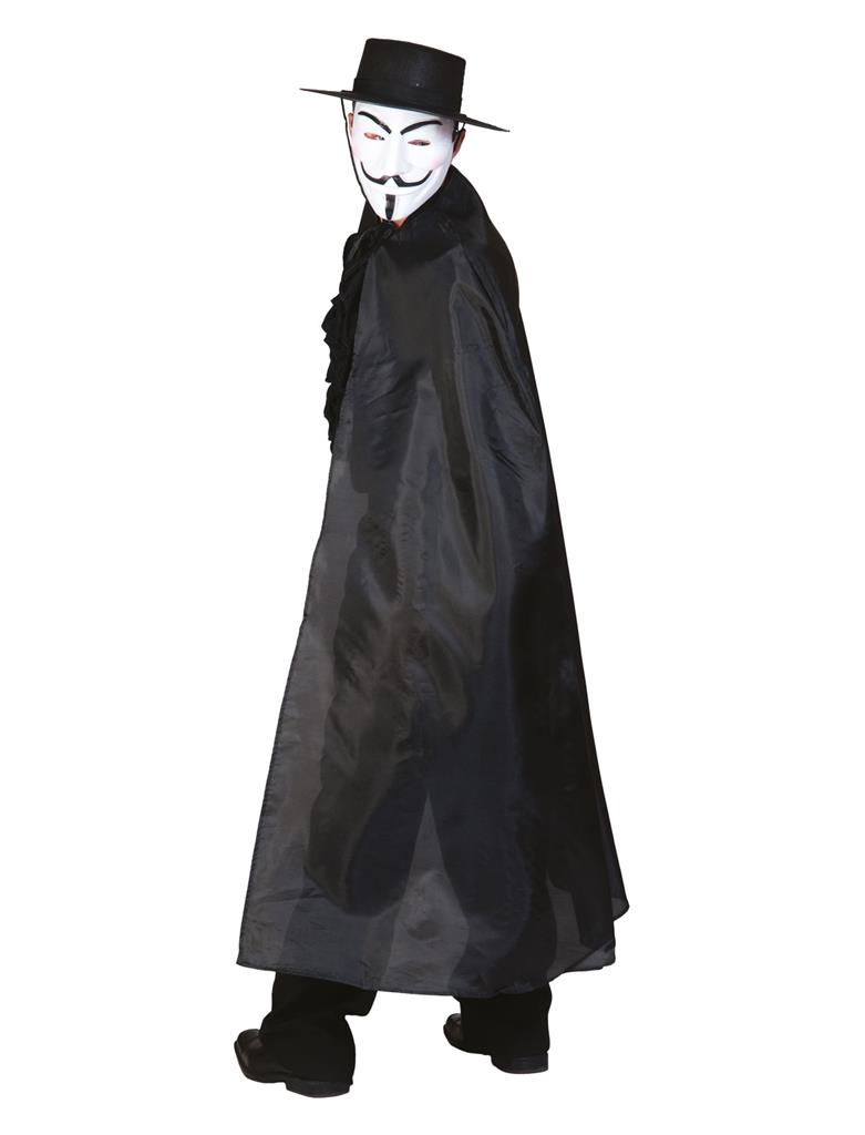 Nylon Cape Zwart Volwassen - Afbeelding 2
