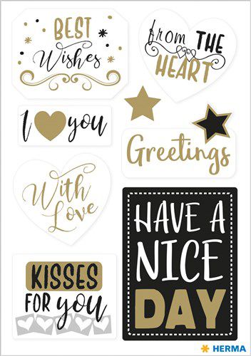 Geschenkstickers ‘Best Wishes‘ 2 vellen 8,5x12cm