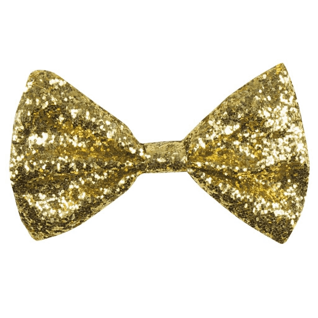 Vlinderstrik Glitter goud dec31