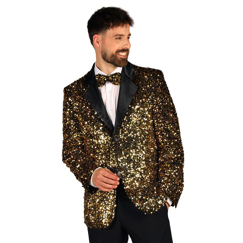 Colbert/Jasje Glitter Heren Goud/Zwart
