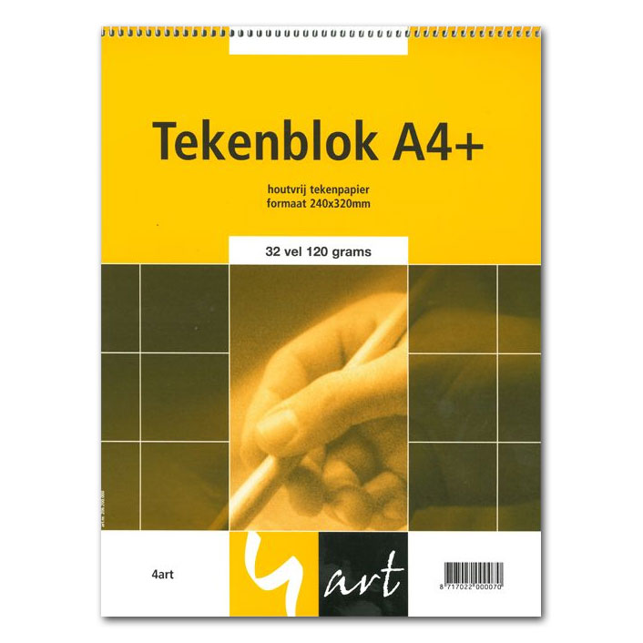 4art tekenbl 120g A4+ 32v geel