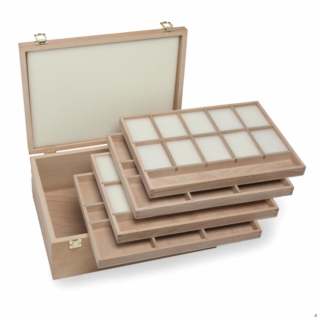 Pastelkist hout 4 trays 35x26  - Afbeelding 2