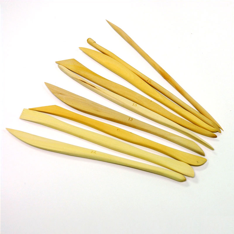 Boetseerspatel 9st 16cm hout  